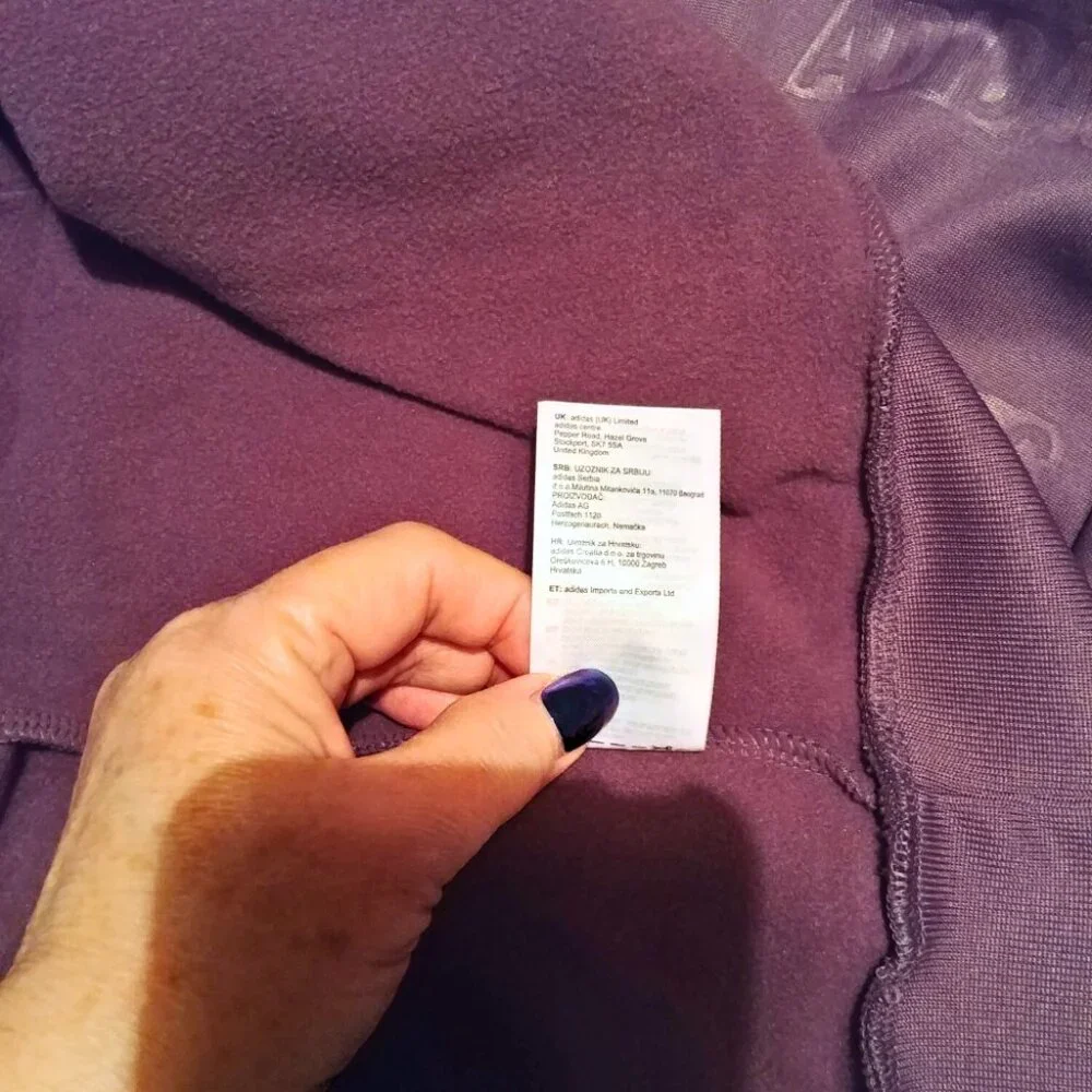 Adidas Brand Love Fleece Hoodie Sweatshirt Shadow Violet Men's Size Lg - Picture 9 of 9